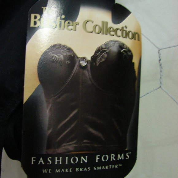 NWT Fashion Form Satin floral Embroidered Garter Belt Black Center Front Bow - Picture 6 of 15